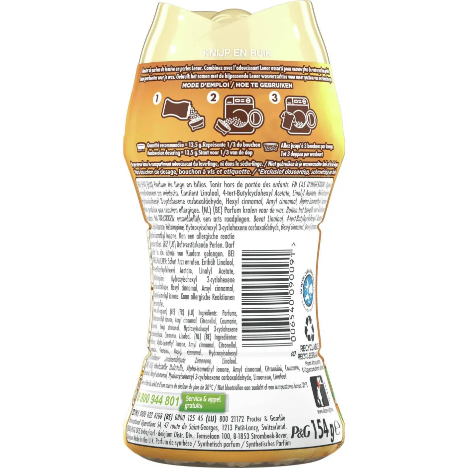 Lenor Gouden Orchidee In-Wash Geurparels - 6 X 154 Gram - Voordeelverpakking Discount