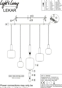 Light & Living Hanglamp Lekar (110X22X32Cm) Sale