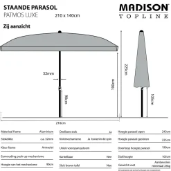 Madison Parasol Patmos (210X140 Cm)^ Parasols