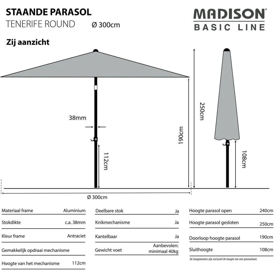 Madison Parasol Tenerife (300X300 Cm)^ Parasols