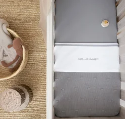 Meyco Baby Wieglaken Ssst...Ik Slaap!! 75X100 Grey Hot