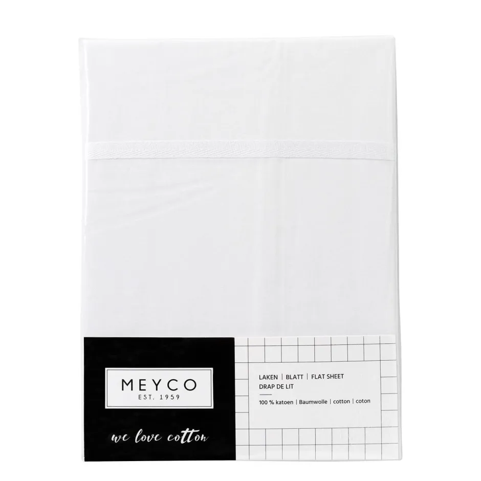 Meyco Ledikantlaken Met Bies 100X150 Cm Wit/Wit Online