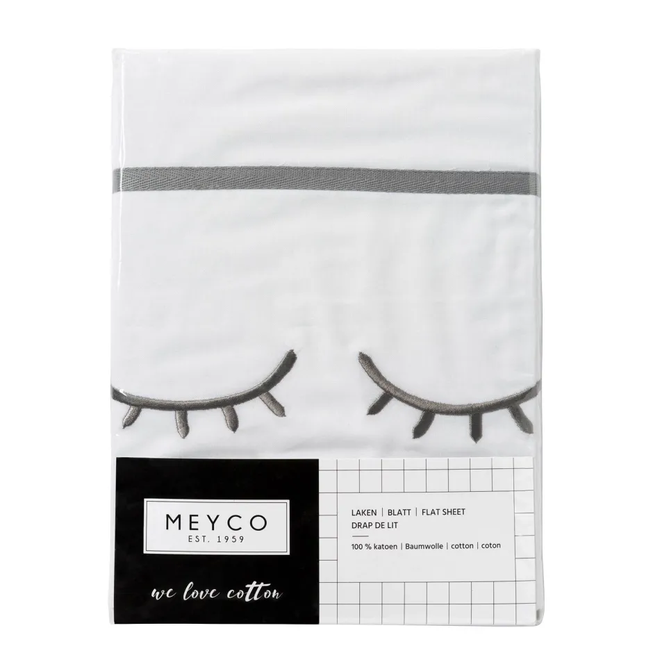 Meyco Sleepy Eyes Wieglaken 75X100 Cm Grijs