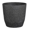 Mica Decorations Rio Bloempot Rond Zwart Terrazzo - (H28Xo31 Cm)^ Bloempotten