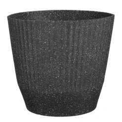 Mica Decorations Rio Bloempot Rond Zwart Terrazzo - (H33,5Xo37 Cm)^ Bloempotten