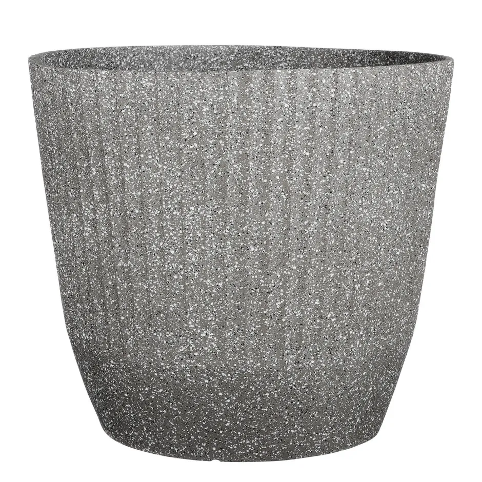 Mica Decorations Rio Bloempot Rond Grijs Terrazzo - (H40,5Xo45 Cm)^ Bloempotten