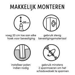 Nesling Coolfit Schaduwdoek Driehoek (500X500X500 Cm)^ Schaduwdoeken