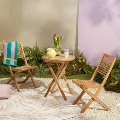 NOUS Garden Teak Bistrostoel Bandung (Set Van 2)^ Tuinstoelen