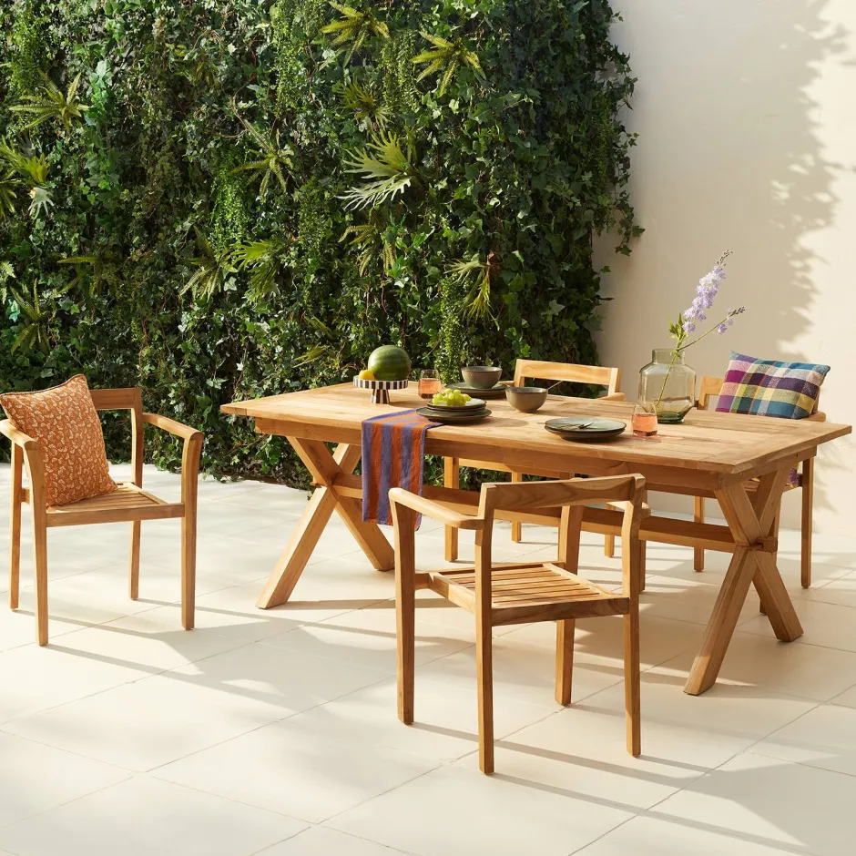 NOUS Garden Teak Tuintafel Tautan (200X100 Cm)^ Tuintafels