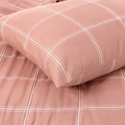 NOUS Living Katoenen Dekbedovertrek Lits-Jumeaux Line Check (240X220 Cm) Best