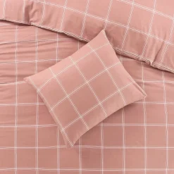 NOUS Living Katoenen Dekbedovertrek 1 Persoons Line Check (140X220 Cm) New