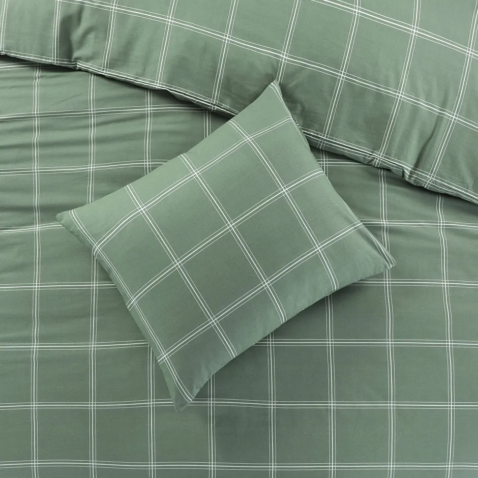 NOUS Living Katoenen Dekbedovertrek Lits-Jumeaux Line Check (240X220 Cm) Outlet