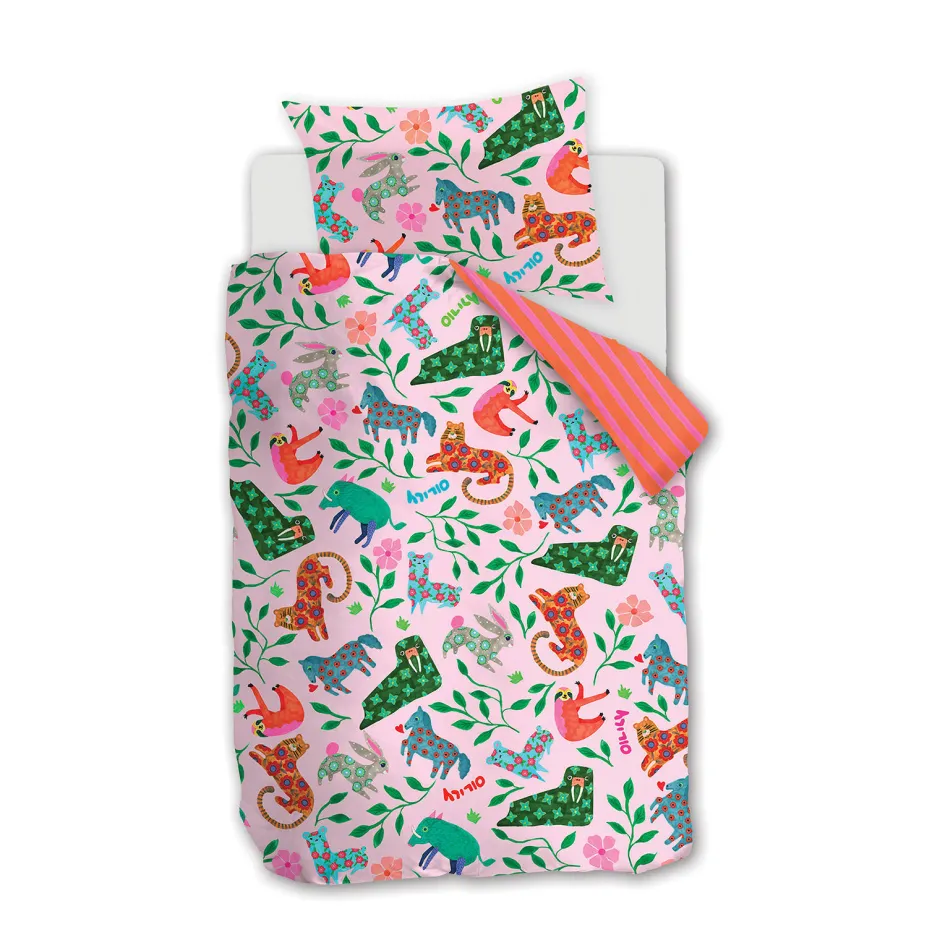 Oilily Katoenen Dekbedovertrek Peuter Happy Zoo (120X150 Cm) Hot