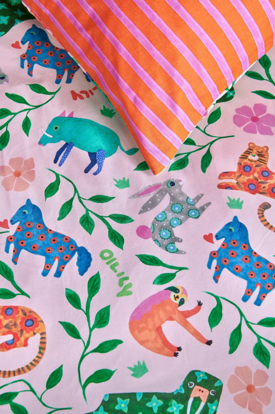 Oilily Katoenen Dekbedovertrek Baby Happy Zoo (100X135 Cm) Outlet