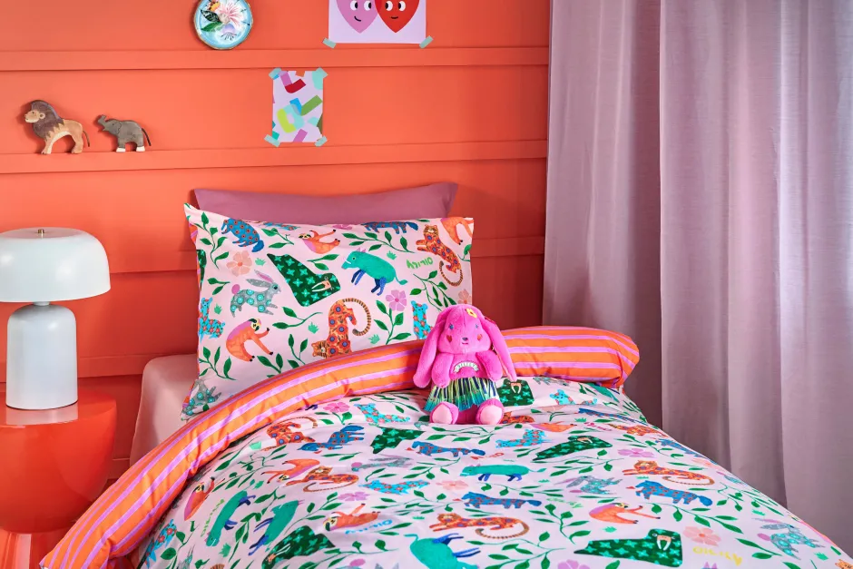 Oilily Katoenen Dekbedovertrek 1 Persoons Happy Zoo (140X200 Cm) Sale