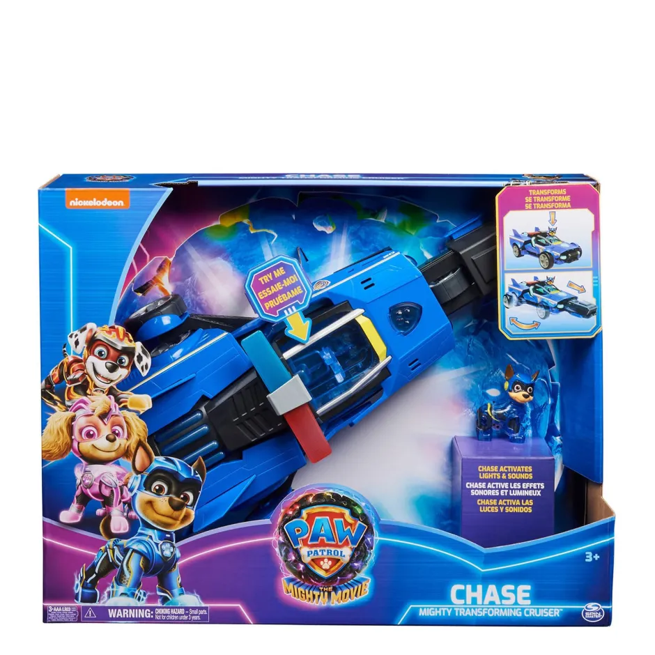 Paw Patrol The Mighty Movie Chase'S Transformerende Raceauto Met Licht En Geluid Met Chase^ Speelgoedvoertuigen