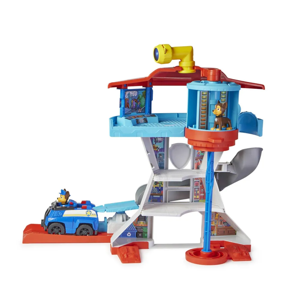 Paw Patrol Uitkijktoren Met Voertuigwerper 2 Chase-Actiefiguren De Politieauto Van Chase En Accessoires^ Speelgoedvoertuigen