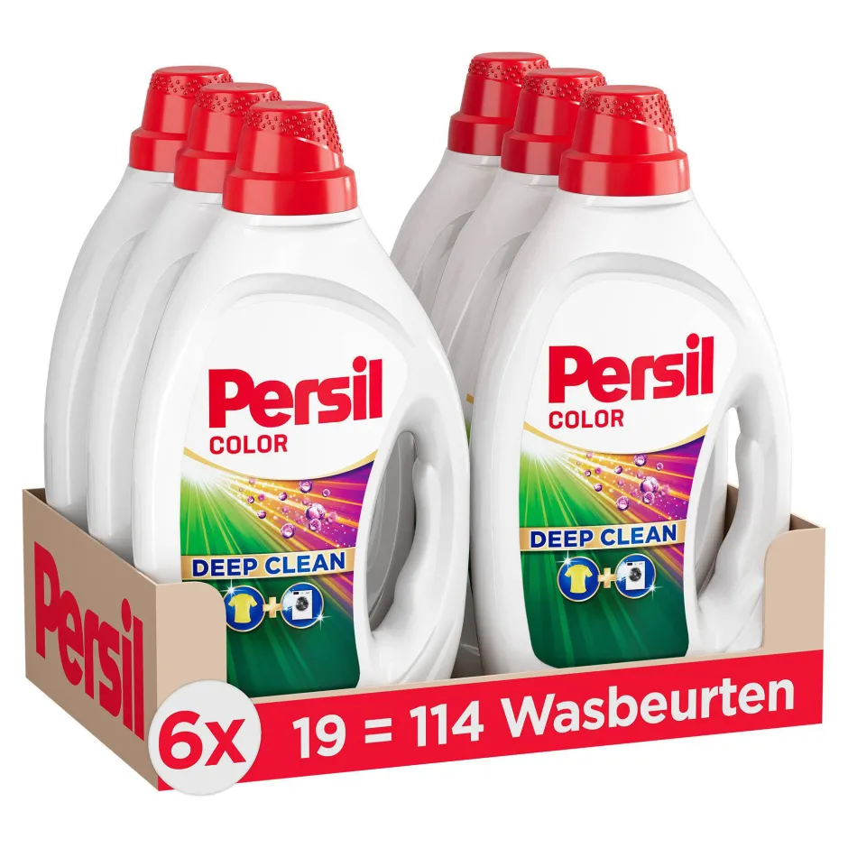 Persil Gel Color - Vloeibaar Wasmiddel - Gekleurde Was - Voordeelverpakking - 6 X 19 Wasbeurten - 114 Wasbeurten Hot