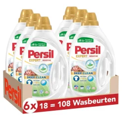 Persil Sensitive Gel - Vloeibaar Wasmiddel - Baby En Gevoelige Huid - Voordeelverpakking - 6 X 18 Wasbeurten - 108 Wasbeurten Hot