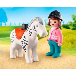 Playmobil 1-2-3 Ruiter Met Paard 70404^ Speelfiguren