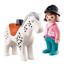 Playmobil 1-2-3 Ruiter Met Paard 70404^ Speelfiguren