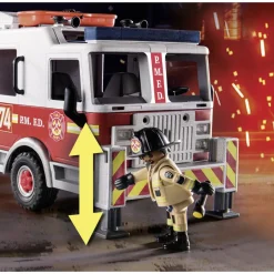Playmobil City Action Brandweerwagen: Us Tower Ladder 70935^ Speelfiguren