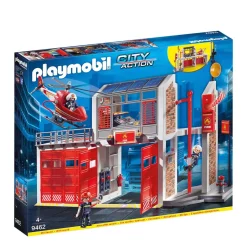 Playmobil City Action Grote Brandweerkazerne Met Helicopter^ Speelfiguren