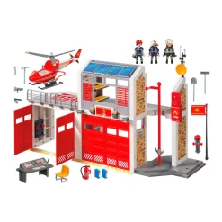 Playmobil City Action Grote Brandweerkazerne Met Helicopter^ Speelfiguren