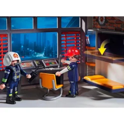 Playmobil City Action Grote Brandweerkazerne Met Helicopter^ Speelfiguren