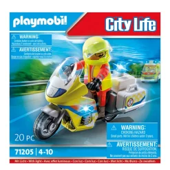 Playmobil City Life Noodmotorfiets Met Zwaailicht - 71205^ Speelfiguren