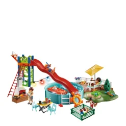 Playmobil City Life Zwembadfeest Met Glijbaan 70987^ Speelfiguren
