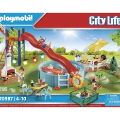 Playmobil City Life Zwembadfeest Met Glijbaan 70987^ Speelfiguren