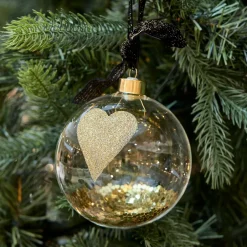 Riviera Maison Kerstbal Glitter Bow (O12 Cm) New