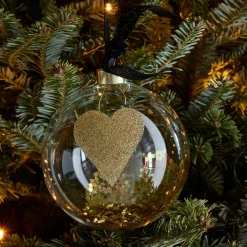 Riviera Maison Kerstbal Glitter Bow (O12 Cm) New