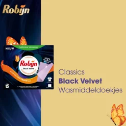 Robijn Classics Black Velvet Wasmiddeldoekjes - 4 X 16 Wasstrips - Voordeelverpakking - 64 Wasbeurten Clearance