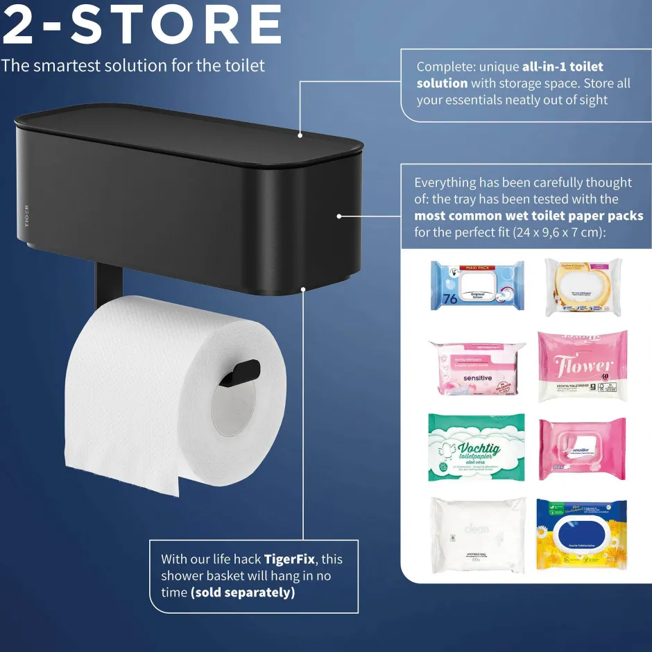 Tiger Toiletrolhouder Met Opbergbakje 2-Store