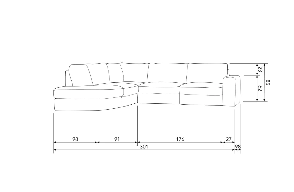 vtwonen Hoekbank Ronding Links Family