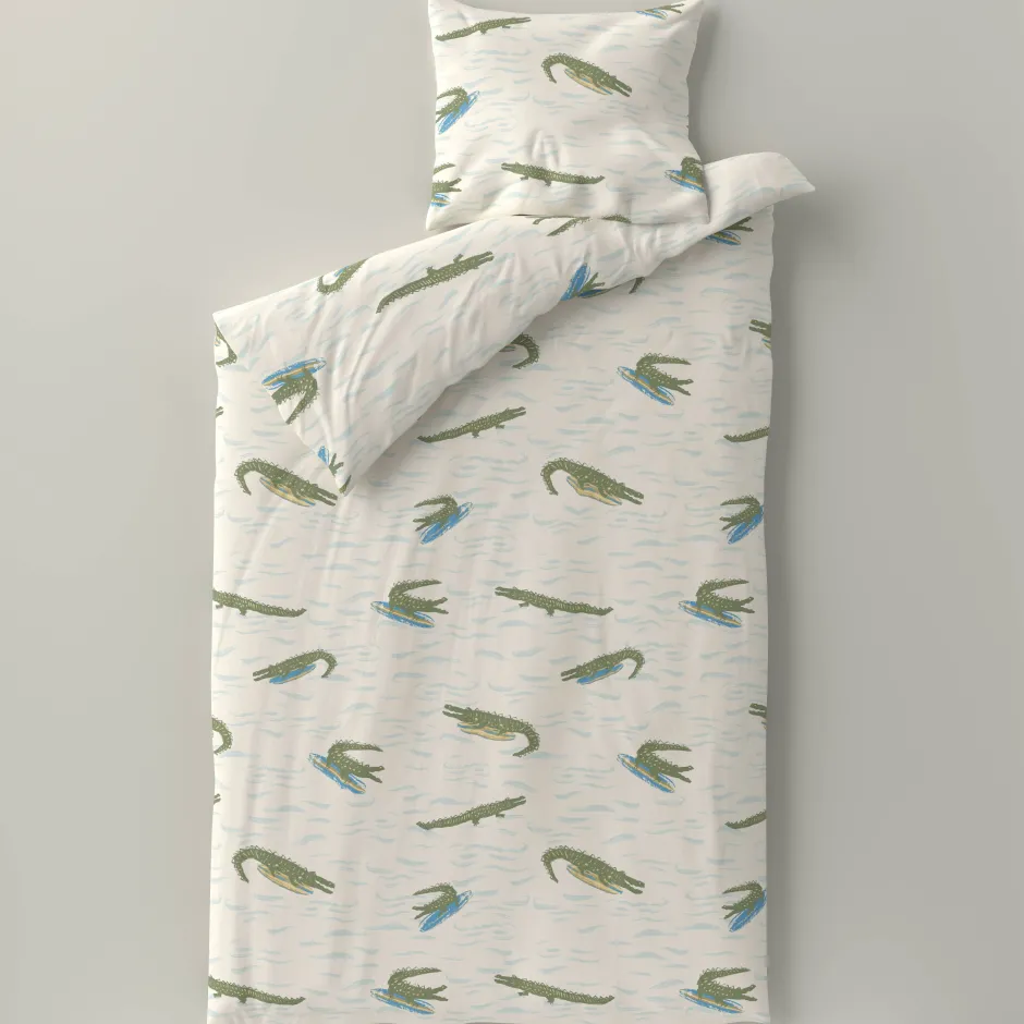 Wehkamp Home Katoenen Dekbedovertrek 1 Persoons Surfin Croco (140X200 Cm) Discount