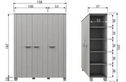 Woood 3-Deurs Kledingkast Dennis Online