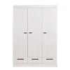 Woood Connect Kast 3-Deurs Met Lade - Grenen - Wit - 195X140X53 Best
