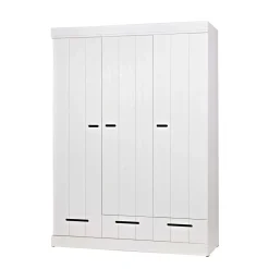 Woood Connect Kast 3-Deurs Met Lade - Grenen - Wit - 195X140X53 Best