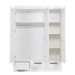 Woood Connect Kast 3-Deurs Met Lade - Grenen - Wit - 195X140X53 Best