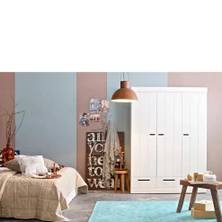 Woood Connect Kast 3-Deurs Met Lade - Grenen - Wit - 195X140X53 Best