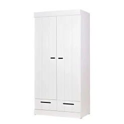 Woood Connect Kast 2-Deurs Met Lade - Grenen - Wit - 195X94X53 Connect Clearance