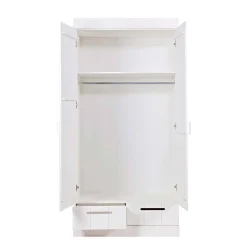 Woood Connect Kast 2-Deurs Met Lade - Grenen - Wit - 195X94X53 Connect Clearance