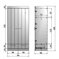 Woood Connect Kast 2-Deurs Met Lade - Grenen - Wit - 195X94X53 Connect Clearance