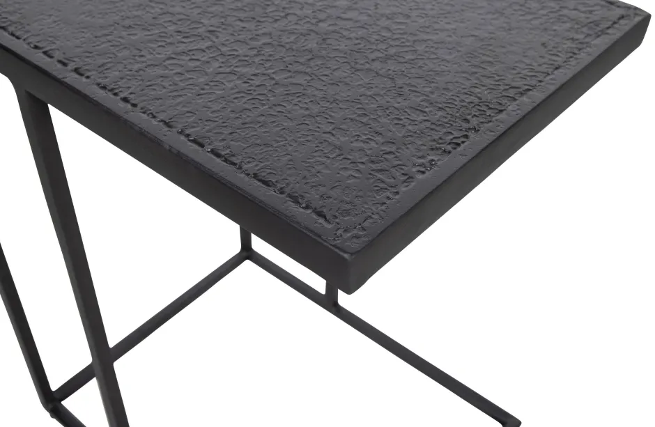 Woood Febe Bijzettafel U Vorm - Metaal - Zwart - 55X45X35^ Tuintafels