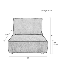 Zuiver Hunter Modulair Bankelement (1,5-Zits Met Rug) Discount