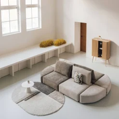 Zuiver Hunter Modulair Bankelement (Poef Halfrond Links) Outlet