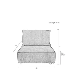 Zuiver Hunter Modulair Bankelement (1,5-Zits Met Rug) Online